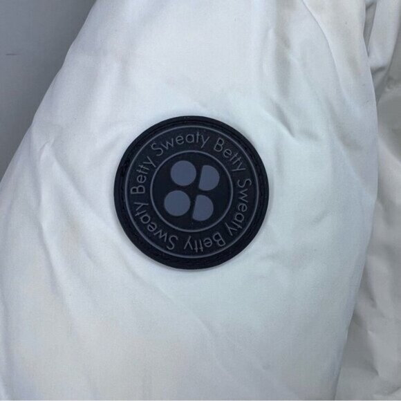 Sweaty Betty Downfill Puffer Reversible Jacket Navy White Large - Picture 11 of 13